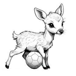 Deer soccer fun coloring page Deer soccer fun coloring page