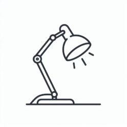 Desk lamp shining light coloring page