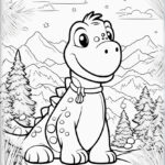 Dinosaur christmas joy: snowy fun