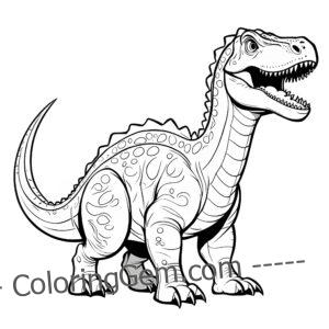 Dinosaur’s jagged teeth: a menacing threat coloring page