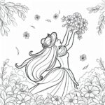 Disney princess flower breeze coloring page