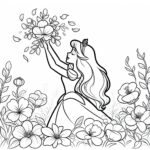 Disney princess flower perfume coloring page