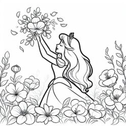Disney princess flower perfume coloring page Disney princess flower perfume coloring page