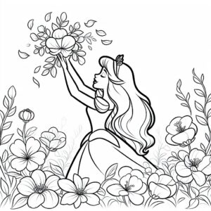 Disney princess flower perfume coloring page coloring page