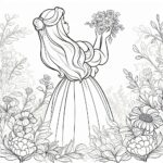 Disney princess flower petal coloring page