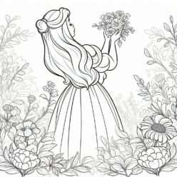 Disney princess flower petal coloring page Disney princess flower petal coloring page