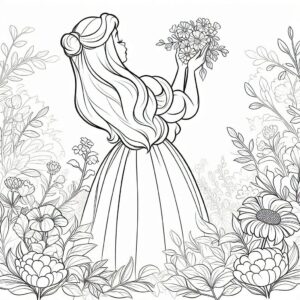 Disney princess flower petal coloring page coloring page