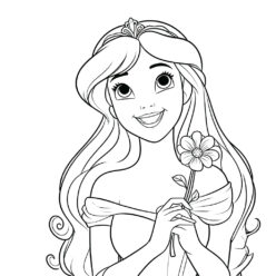 Disney princess flower pose coloring page