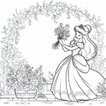 Disney princess garden dream coloring page