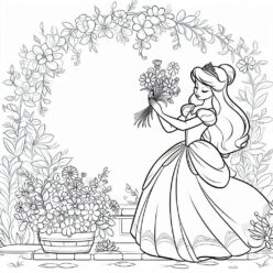 Disney princess garden dream coloring page