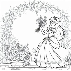 Disney princess garden dream coloring page coloring page