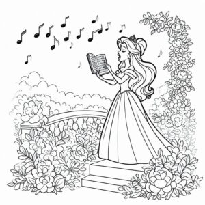 Disney princess garden singing coloring page coloring page