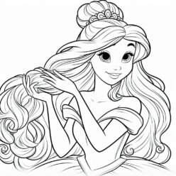 Disney princess hair care coloring page Disney princess hair care coloring page