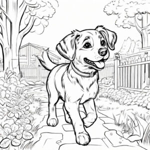 Dog’s tail-wagging joy coloring page coloring page