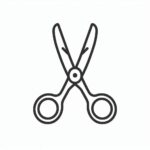 Stationery scissors coloring page for kids