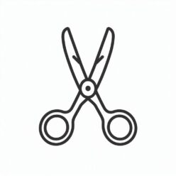 Stationery scissors coloring page for kids