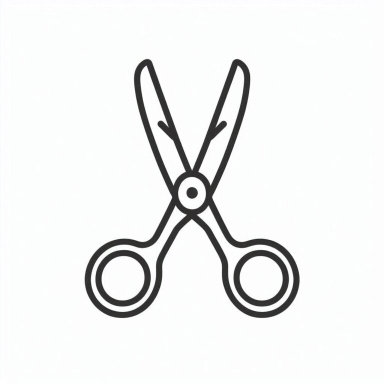 Long blade scissors coloring page - Free printable sheet