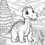 Festive dino in winter wonderland