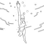 Freestyle swimming coloring page