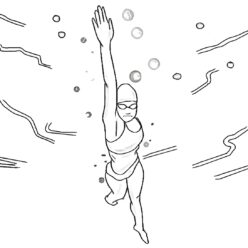 Freestyle swimming coloring page