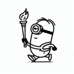 Funny minion olympic torchbearer coloring page