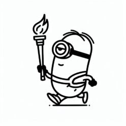 Funny minion olympic torchbearer coloring page Funny minion olympic torchbearer coloring page
