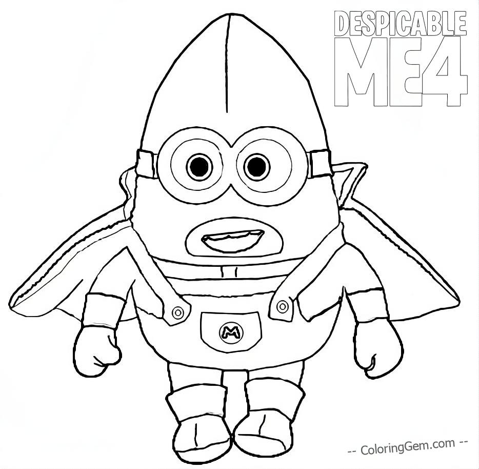 Gus minion despicable me 4 coloring page