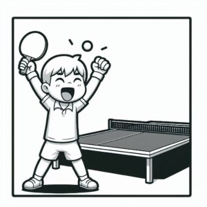 Happy boy table tennis coloring page coloring page