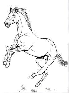 Horse leaps, dust flies: stunning action shot coloring page