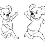 Koala race fun coloring page