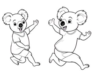 Koala race fun coloring page coloring page