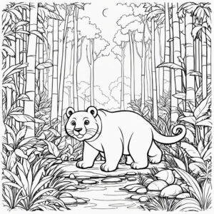 Leopard stalks prey in dappled sunlight coloring page