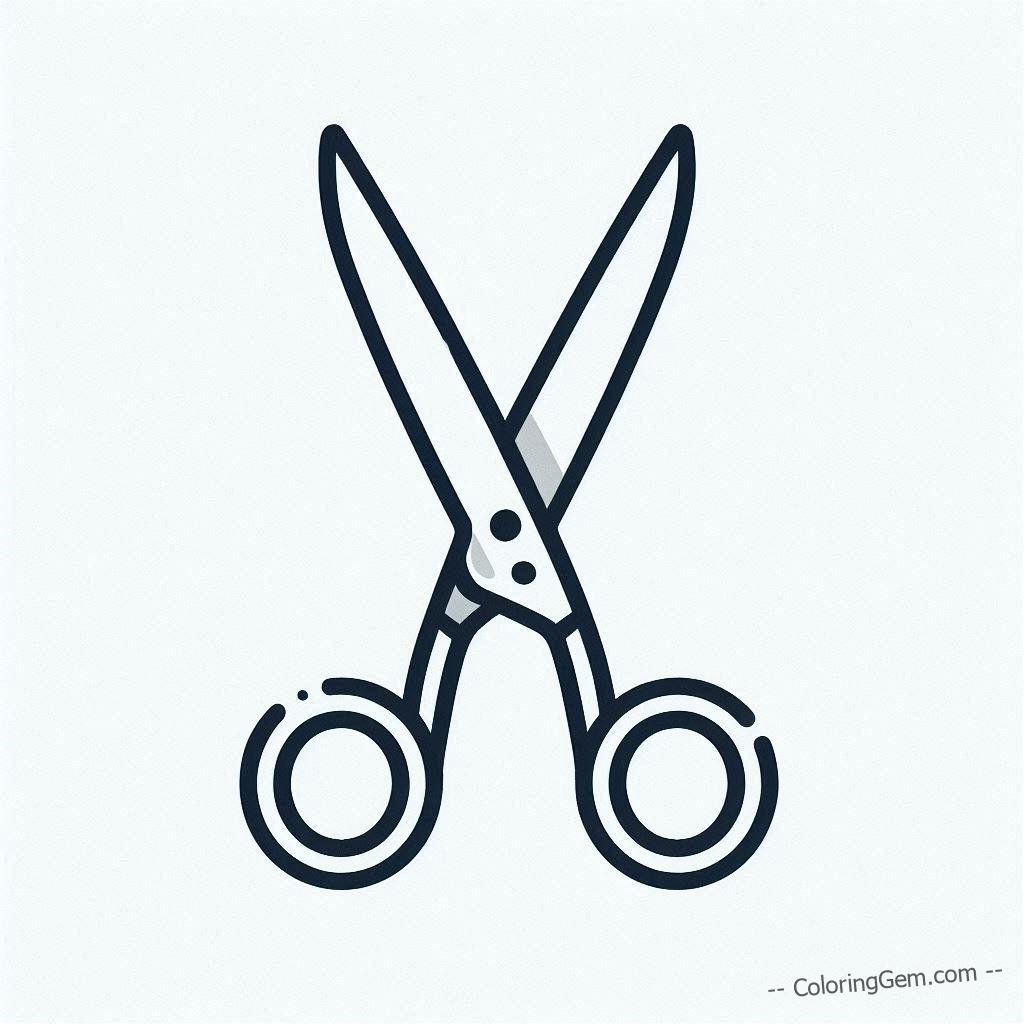 Long blade scissors coloring page