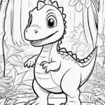 Lush green dinosaur coloring page