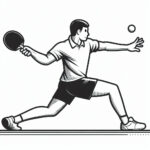 Man playing table tennis coloring page