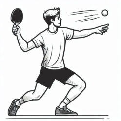 Man serving table tennis coloring page