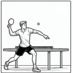 Man smashing table tennis coloring page