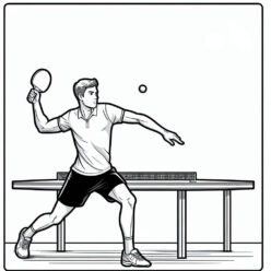 Man smashing table tennis coloring page