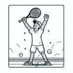 Man champion in tennis coloring page