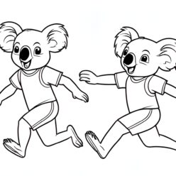 Marathon koalas coloring page Marathon koalas coloring page
