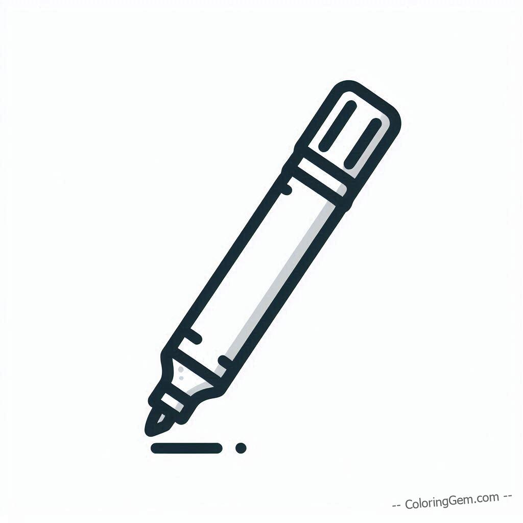 Marker ready for writing coloring page