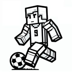 Minecraft soccer player running with ball coloring page Minecraft soccer player running with ball coloring page