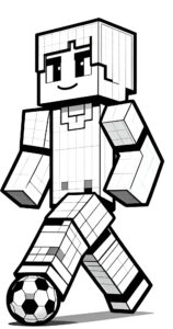 Minecraft soccer player holding ball coloring page coloring page