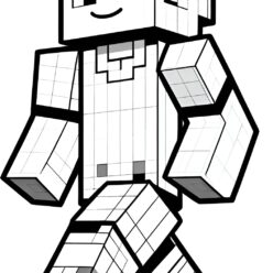 Minecraft soccer player holding ball coloring page Minecraft soccer player holding ball coloring page