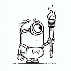 Minion olympic flame coloring page