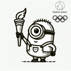 Minion olympic torchbearer coloring page