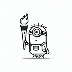 Minion olympic torch coloring page