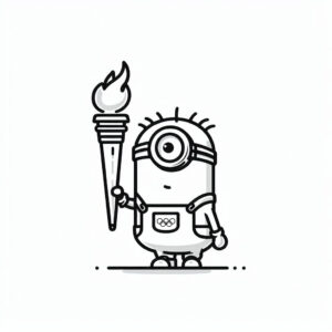 Minion olympic torch coloring page coloring page