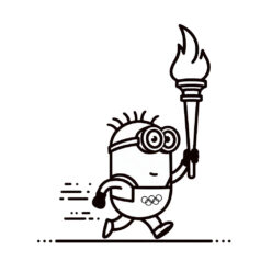 Minion olympic torch runner coloring page