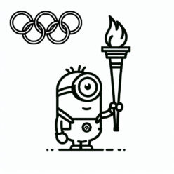 Minion olympic torchbearer coloring page